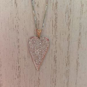 14K diamond heart necklace